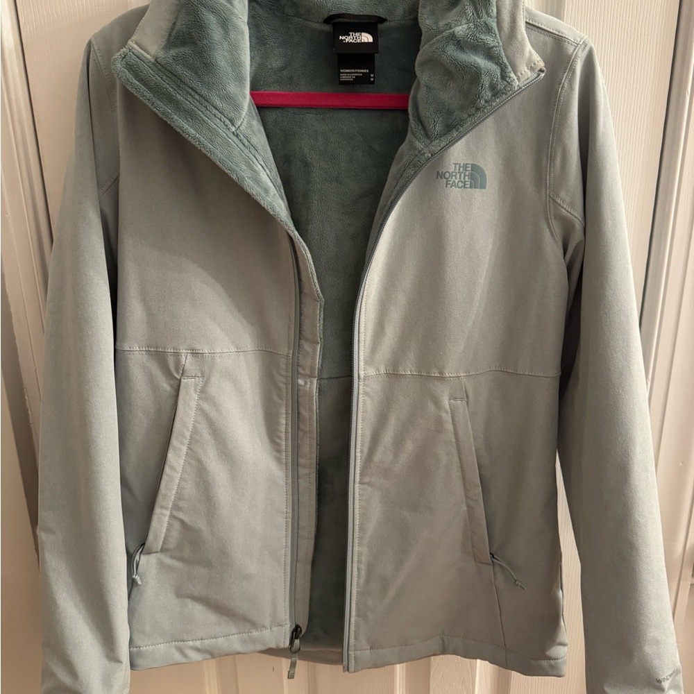 The North Face light blue/green hooded jacket women’s medium